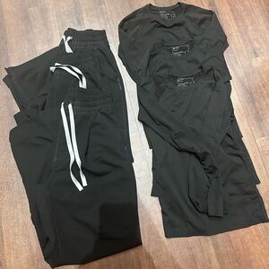 Figs Black Wide Leg Pants